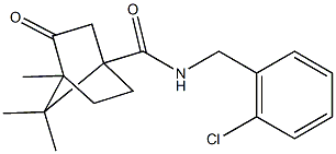 N-(2-chlorobenzyl)-4,7,7-trimethyl-3-oxobicyclo[2.2.1]heptane-1-carboxamide Struktur