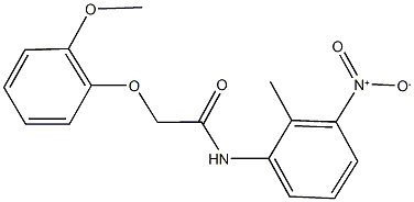 N-{3-nitro-2-methylphenyl}-2-(2-methoxyphenoxy)acetamide Struktur