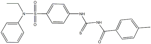 N-ethyl-4-({[(4-methylbenzoyl)amino]carbothioyl}amino)-N-phenylbenzenesulfonamide Struktur