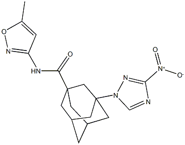 3-{3-nitro-1H-1,2,4-triazol-1-yl}-N-(5-methyl-3-isoxazolyl)-1-adamantanecarboxamide Struktur