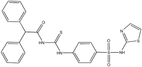 4-({[(diphenylacetyl)amino]carbothioyl}amino)-N-(1,3-thiazol-2-yl)benzenesulfonamide Struktur