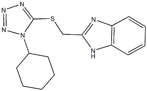 2-{[(1-cyclohexyl-1H-tetraazol-5-yl)sulfanyl]methyl}-1H-benzimidazole Struktur