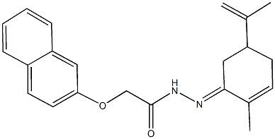 N'-(5-isopropenyl-2-methylcyclohex-2-en-1-ylidene)-2-(2-naphthyloxy)acetohydrazide Struktur