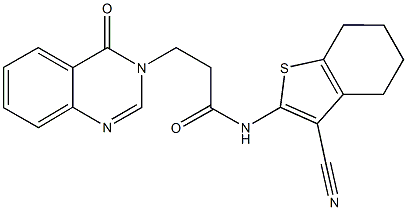 N-(3-cyano-4,5,6,7-tetrahydro-1-benzothien-2-yl)-3-(4-oxo-3(4H)-quinazolinyl)propanamide Struktur