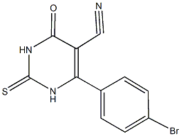 6-(4-bromophenyl)-4-oxo-2-thioxo-1,2,3,4-tetrahydro-5-pyrimidinecarbonitrile Struktur