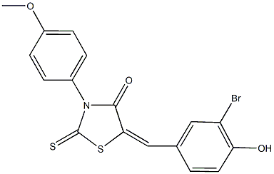 5-(3-bromo-4-hydroxybenzylidene)-3-(4-methoxyphenyl)-2-thioxo-1,3-thiazolidin-4-one Struktur