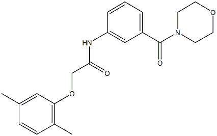 2-(2,5-dimethylphenoxy)-N-[3-(4-morpholinylcarbonyl)phenyl]acetamide Struktur