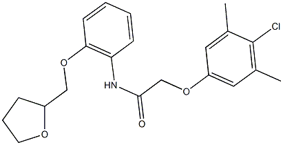 2-(4-chloro-3,5-dimethylphenoxy)-N-[2-(tetrahydro-2-furanylmethoxy)phenyl]acetamide Struktur