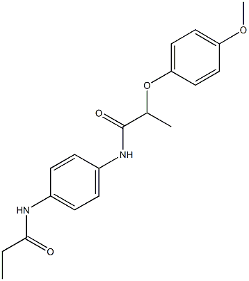 2-(4-methoxyphenoxy)-N-[4-(propionylamino)phenyl]propanamide Struktur