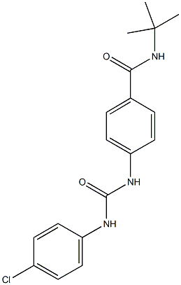 N-(tert-butyl)-4-{[(4-chloroanilino)carbonyl]amino}benzamide Struktur