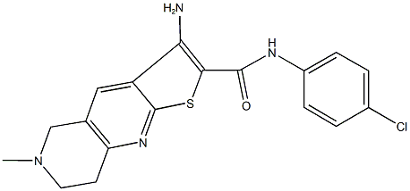 3-amino-N-(4-chlorophenyl)-6-methyl-5,6,7,8-tetrahydrothieno[2,3-b][1,6]naphthyridine-2-carboxamide Struktur