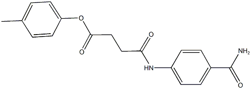 4-methylphenyl 4-[4-(aminocarbonyl)anilino]-4-oxobutanoate Struktur