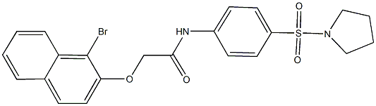 2-[(1-bromo-2-naphthyl)oxy]-N-[4-(1-pyrrolidinylsulfonyl)phenyl]acetamide Struktur