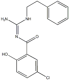 N''-(5-chloro-2-hydroxybenzoyl)-N-(2-phenylethyl)guanidine Struktur