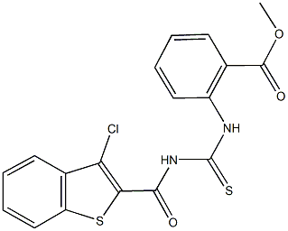 methyl 2-[({[(3-chloro-1-benzothien-2-yl)carbonyl]amino}carbothioyl)amino]benzoate Struktur