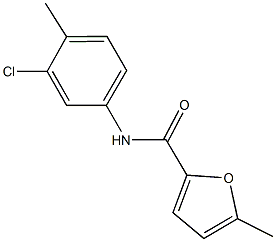 N-(3-chloro-4-methylphenyl)-5-methyl-2-furamide Struktur