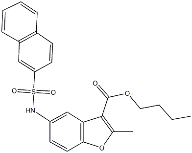 butyl 2-methyl-5-[(2-naphthylsulfonyl)amino]-1-benzofuran-3-carboxylate Struktur