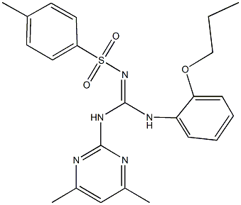 N-[[(4,6-dimethyl-2-pyrimidinyl)amino](2-propoxyanilino)methylene]-4-methylbenzenesulfonamide Struktur