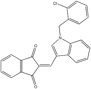 2-{[1-(2-chlorobenzyl)-1H-indol-3-yl]methylene}-1H-indene-1,3(2H)-dione Struktur