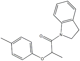 2-(2,3-dihydro-1H-indol-1-yl)-1-methyl-2-oxoethyl 4-methylphenyl ether Struktur