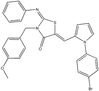 5-{[1-(4-bromophenyl)-1H-pyrrol-2-yl]methylene}-3-(4-methoxybenzyl)-2-(phenylimino)-1,3-thiazolidin-4-one Struktur