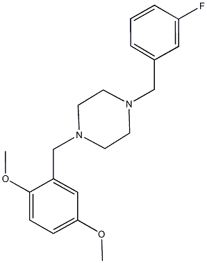 2-{[4-(3-fluorobenzyl)-1-piperazinyl]methyl}-4-methoxyphenyl methyl ether Struktur