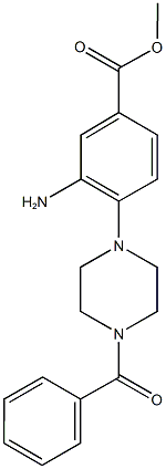 methyl 3-amino-4-(4-benzoyl-1-piperazinyl)benzoate Struktur