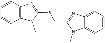 1-methyl-2-{[(1-methyl-1H-benzimidazol-2-yl)methyl]sulfanyl}-1H-benzimidazole Struktur