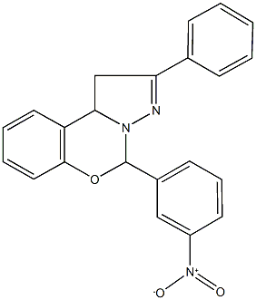 5-{3-nitrophenyl}-2-phenyl-1,10b-dihydropyrazolo[1,5-c][1,3]benzoxazine Struktur