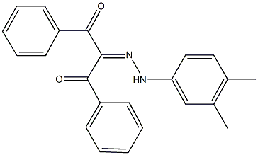 1,3-diphenylpropane-1,2,3-trione 2-[(3,4-dimethylphenyl)hydrazone] Struktur