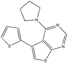 4-(1-pyrrolidinyl)-5-(2-thienyl)thieno[2,3-d]pyrimidine Struktur