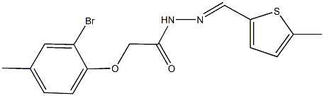 2-(2-bromo-4-methylphenoxy)-N'-[(5-methylthien-2-yl)methylene]acetohydrazide Struktur