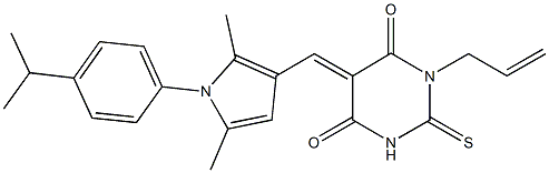 1-allyl-5-{[1-(4-isopropylphenyl)-2,5-dimethyl-1H-pyrrol-3-yl]methylene}-2-thioxodihydro-4,6(1H,5H)-pyrimidinedione Struktur