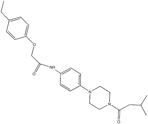 2-(4-ethylphenoxy)-N-{4-[4-(3-methylbutanoyl)-1-piperazinyl]phenyl}acetamide Struktur