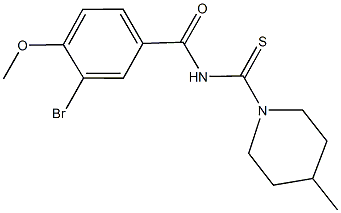 3-bromo-4-methoxy-N-[(4-methyl-1-piperidinyl)carbothioyl]benzamide Struktur