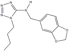 N-(1,3-benzodioxol-5-ylmethyl)-N-(1-butyl-1H-tetraazol-5-yl)amine Struktur