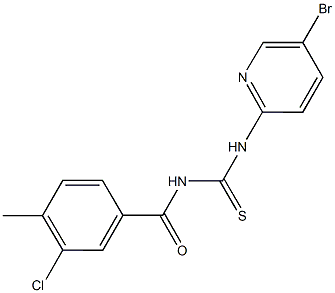 N-(5-bromo-2-pyridinyl)-N'-(3-chloro-4-methylbenzoyl)thiourea Struktur