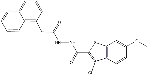 3-chloro-6-methoxy-N'-(1-naphthylacetyl)-1-benzothiophene-2-carbohydrazide Struktur