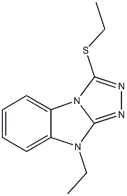 ethyl 9-ethyl-9H-[1,2,4]triazolo[4,3-a]benzimidazol-3-yl sulfide Struktur