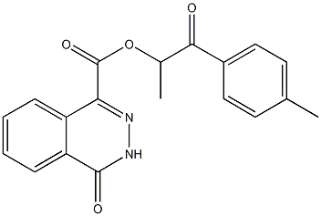 1-methyl-2-(4-methylphenyl)-2-oxoethyl 4-oxo-3,4-dihydro-1-phthalazinecarboxylate Struktur