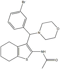 N-{3-[(3-bromophenyl)(4-morpholinyl)methyl]-4,5,6,7-tetrahydro-1-benzothien-2-yl}acetamide Struktur