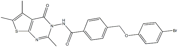 4-[(4-bromophenoxy)methyl]-N-(2,5,6-trimethyl-4-oxothieno[2,3-d]pyrimidin-3(4H)-yl)benzamide Struktur