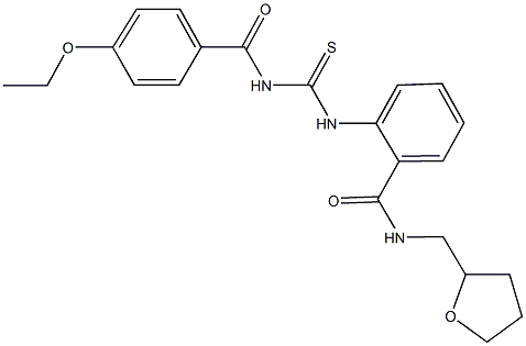 2-({[(4-ethoxybenzoyl)amino]carbothioyl}amino)-N-(tetrahydro-2-furanylmethyl)benzamide Struktur