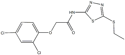 2-(2,4-dichlorophenoxy)-N-[5-(ethylsulfanyl)-1,3,4-thiadiazol-2-yl]acetamide Struktur