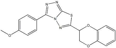 4-[6-(2,3-dihydro-1,4-benzodioxin-2-yl)[1,2,4]triazolo[3,4-b][1,3,4]thiadiazol-3-yl]phenyl methyl ether Struktur