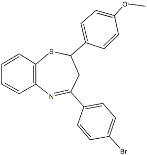 4-(4-bromophenyl)-2-(4-methoxyphenyl)-2,3-dihydro-1,5-benzothiazepine Struktur