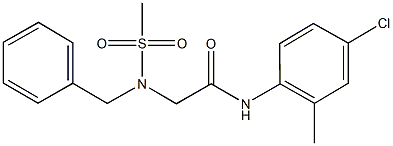 2-[benzyl(methylsulfonyl)amino]-N-(4-chloro-2-methylphenyl)acetamide Struktur