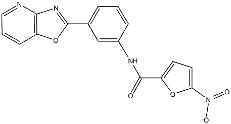 5-nitro-N-(3-[1,3]oxazolo[4,5-b]pyridin-2-ylphenyl)-2-furamide Struktur