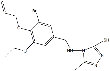 4-{[4-(allyloxy)-3-bromo-5-ethoxybenzyl]amino}-5-methyl-4H-1,2,4-triazol-3-ylhydrosulfide Struktur