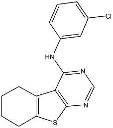 N-(3-chlorophenyl)-5,6,7,8-tetrahydro[1]benzothieno[2,3-d]pyrimidin-4-amine Struktur